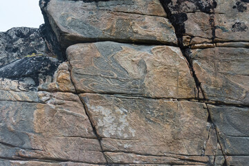 Greenland. Eqip Sermia. Rocks broken into blocks.