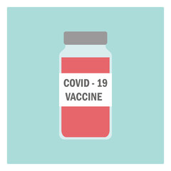 Ampoule with a vaccine against coronavirus. Flat style. Illustrations.