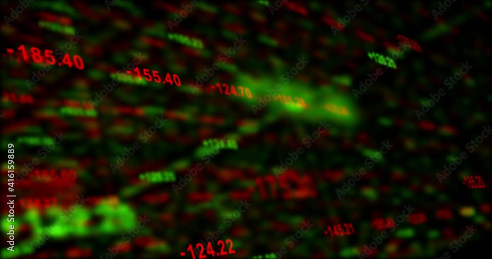 Aufkleber random digit number with updating stats, stock and number of sales, percentage, growth, decline. abs