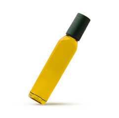 Olive and sunflower oil bottle isolated on white background