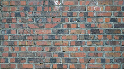 Red brick wall pattern texture of building