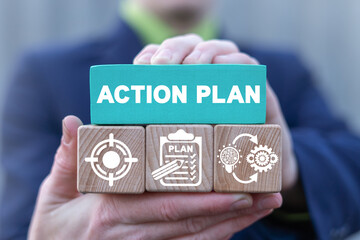 Concept of action plan. Business strategy.