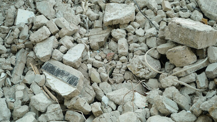 Stone Debris from the Building Demolition Site