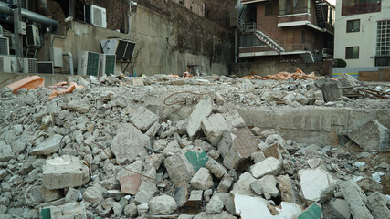 Stone Debris from the Building Demolition Site