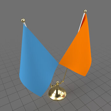 Decorative double desk flags