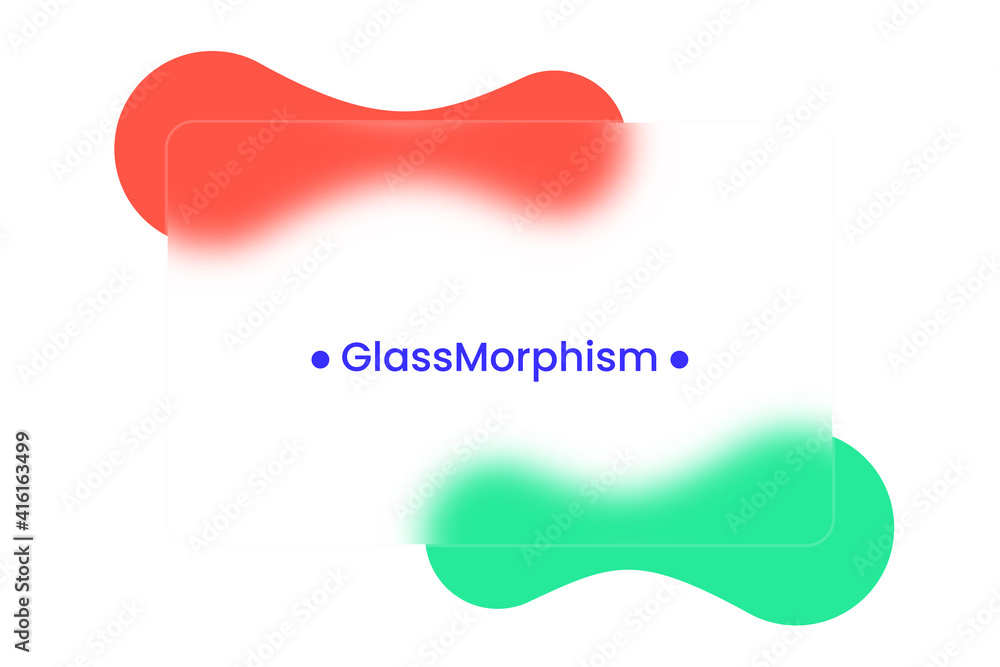 Poster abstract background. transparent frame in glass morphism style