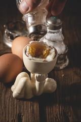 boiled eggs on the table