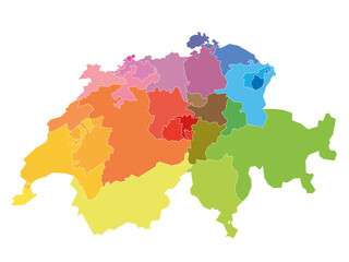 Fototapeta premium Switzerland - map of cantons