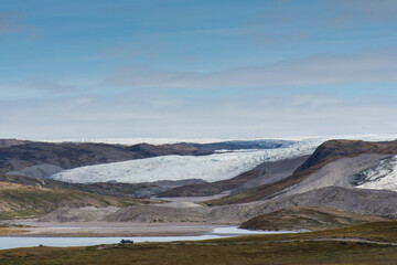 Greenland. Kangerlussuaq. Retreating Russell glacier at the edge of the ice cap.