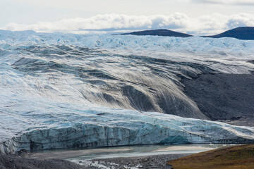 Greenland. Kangerlussuaq. Retreating Russell glacier at the edge of the ice cap.
