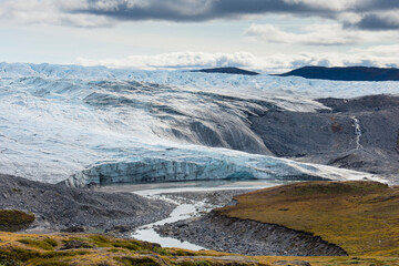 Greenland. Kangerlussuaq. Retreating Russell glacier at the edge of the ice cap.