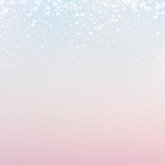 Fototapeta premium White heart love confettis. Valentine's day gradie