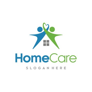 home care for children logo design vector.