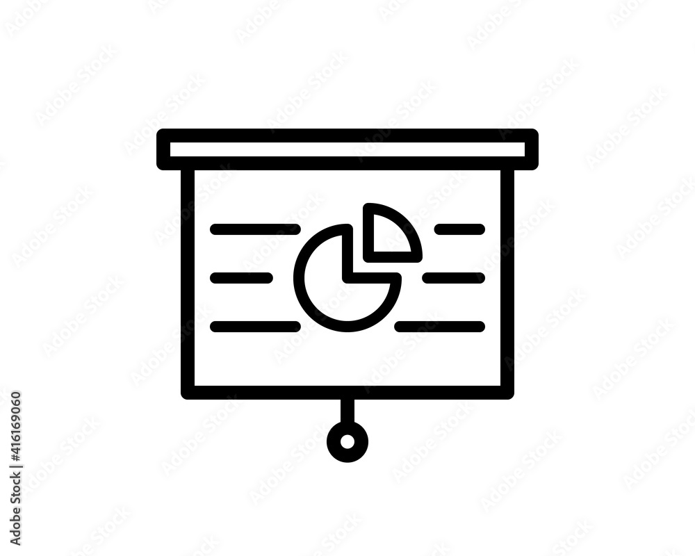 Poster presentation billboard sign icon. scheme and diagram symbol. graphic element on white background. co