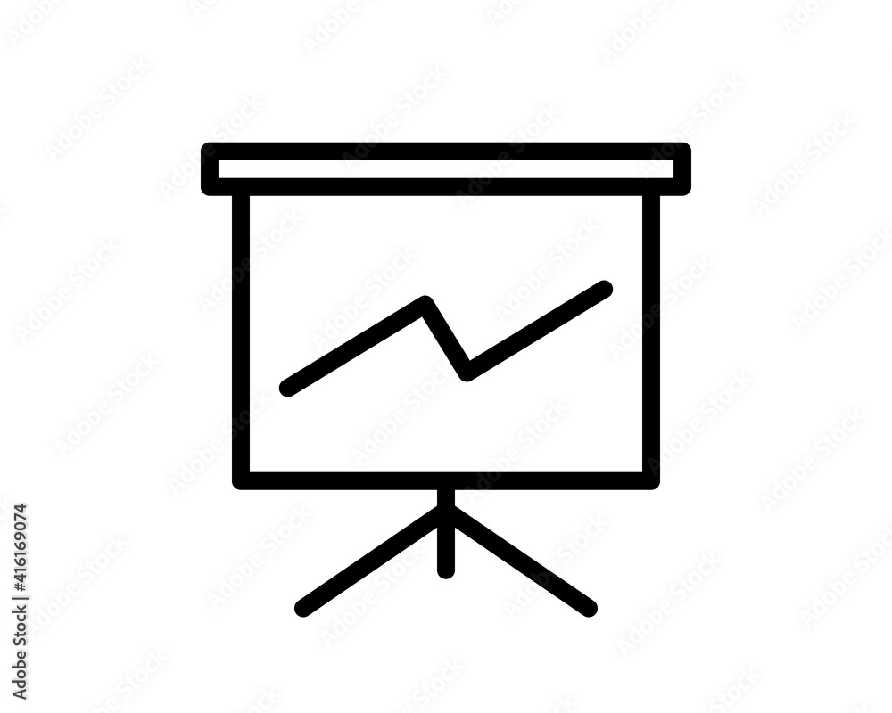 Poster presentation billboard sign icon. scheme and diagram symbol. graphic element on white background. co