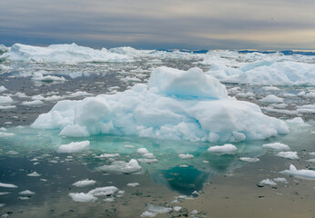 Ilulissat Icefjord at Disko Bay, Greenland, Danish Territory.