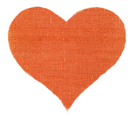 Heart with orange canvas texture