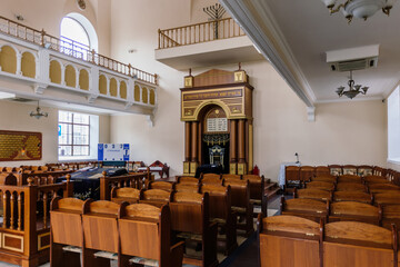 Inside of Choral Synagogue in Rostov on Don, Russia, Feb 16, 2021
