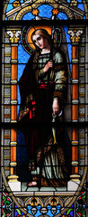 Archangel Raphael, stain glass