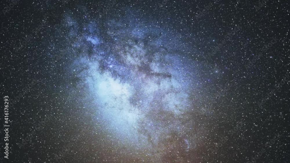 Wall mural travel through the starry space inside the blue and gray andromeda galaxy. view of the cosmos and th