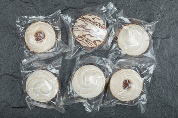 Some of delicious cupcakes on a dark background