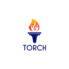 Torch logo with two human symbols 