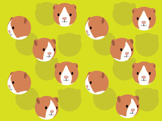 Animal Head Animation Hamster Cartoon Illustration Seamless Background