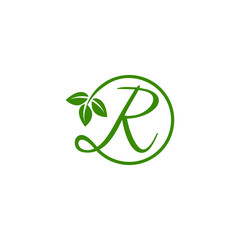 rg leaf logo design vector icon luxury