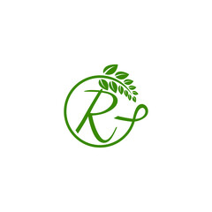rg leaf logo design vector icon luxury