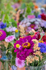 Fresh cut flowers at farmer's market, USA