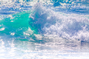 Close-up of sea waves splashing on shore