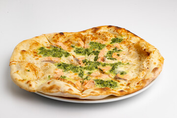 pizza on a white background