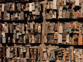 Favela, comunidade. Fotografia aérea. 