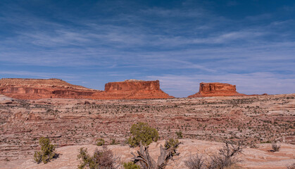Fototapeta premium Red rock bluffs around Moab Utah on a October day