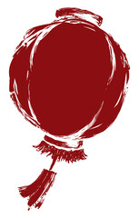 Chinese lantern in brushstroke style and red paint isolated, Vector Illustration © Penwin