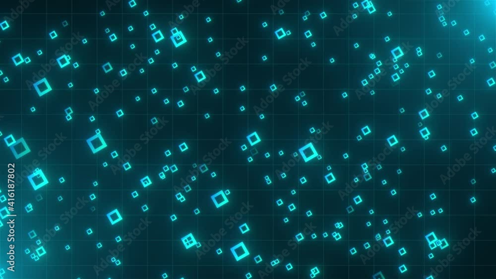 Poster digital background with thin lattice and geometric stroke particles. 3d render computer generated
