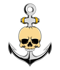 The dead sailor skull with the anchor