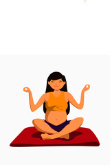 illustration of a pregnant woman meditating or yoga