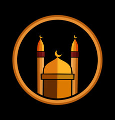 illustration of a mosque for ramadan themes