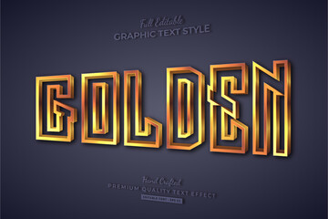 Golden 3D Editable Text Effect Font Style