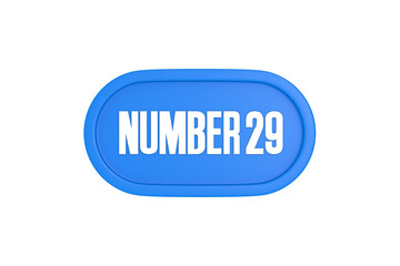 29 Number sign in light blue color isolated on white background, 3d render.