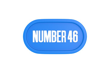 46 Number sign in light blue color isolated on white background, 3d render.