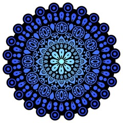Abstract Round Ornament Blue