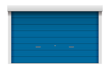 Roller shutter door vector illustration ( blue )