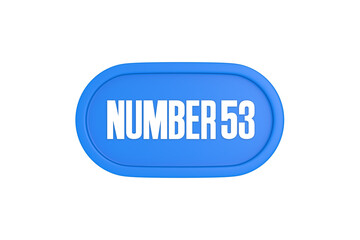53 Number sign in light blue color isolated on white background, 3d render.