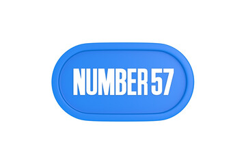 57 Number sign in light blue color isolated on white background, 3d render.