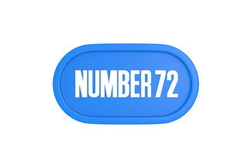 72 Number sign in light blue color isolated on white background, 3d render.