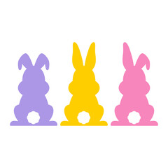 Colorful Set of Easter Bunnies Illustration