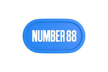 88 Number sign in light blue color isolated on white background, 3d render.