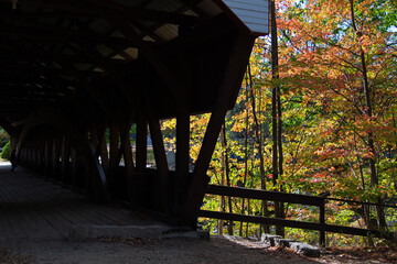 Covered bridge in autumn